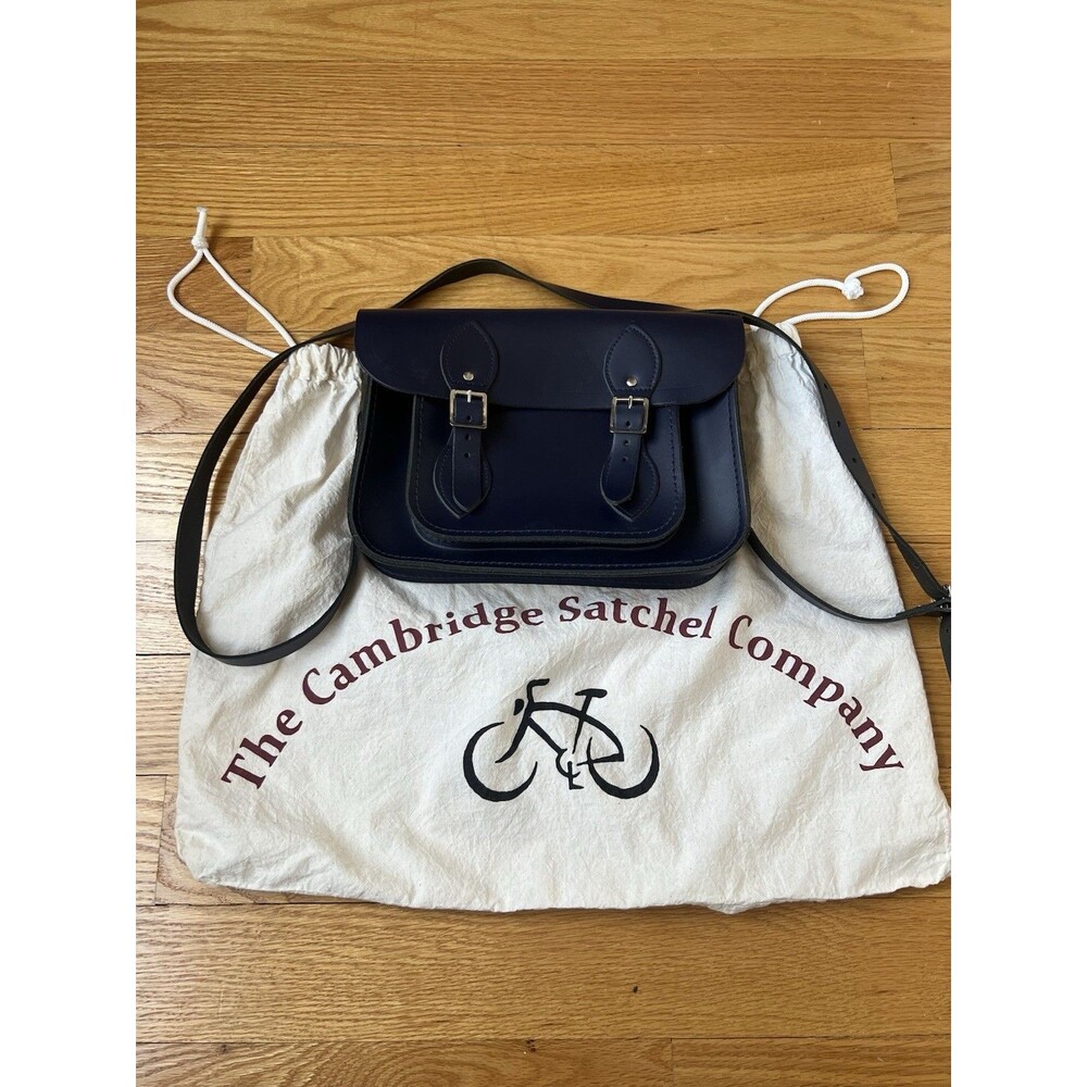 Brand New The Cambridge Satchel Company Navy Leather Satchel Cross Body Bag